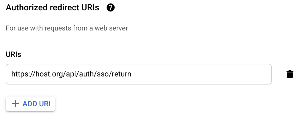 google sso return url config