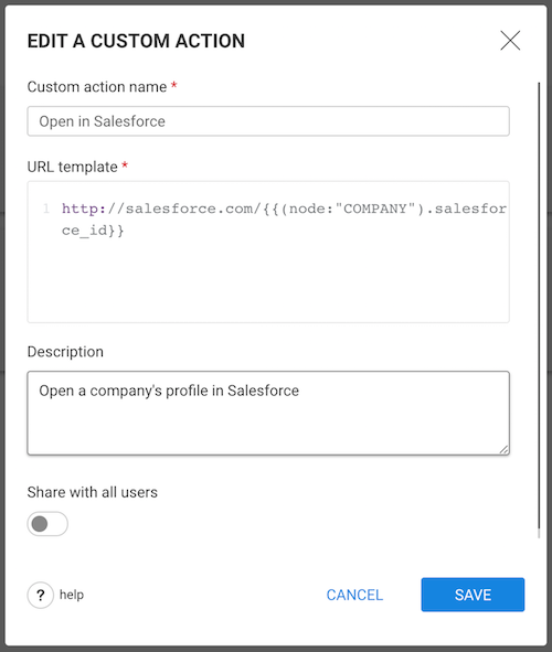 Custom actions - Linkurious user manual 2.10.18
