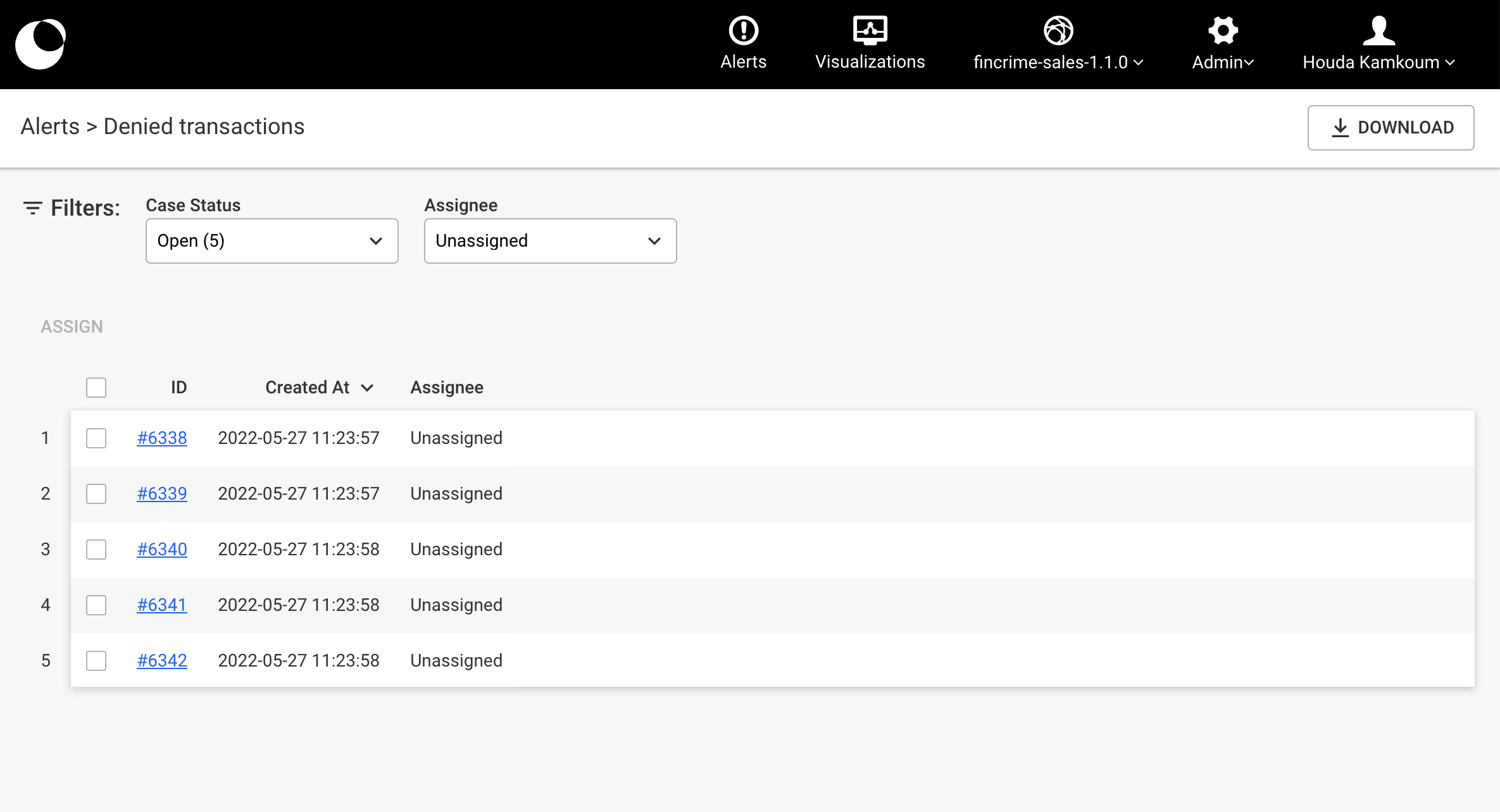 Alert Case Alerts: Alerts Navigation - Linkurious user manual 4.3.9