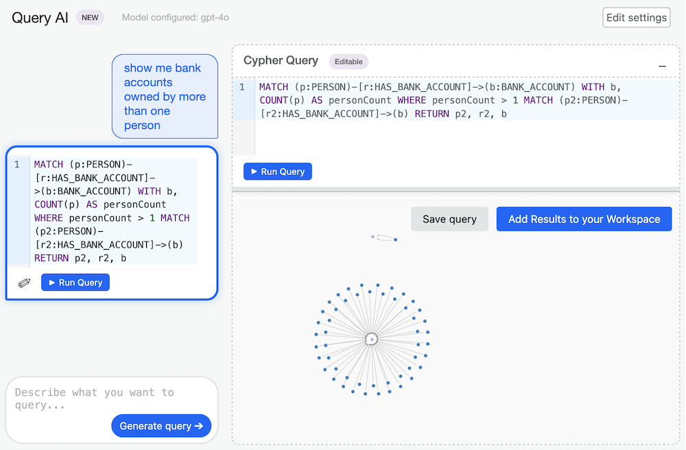 Query Preview Sample Queries: Creating queries with AI - Linkurious user manual 4.3.10
