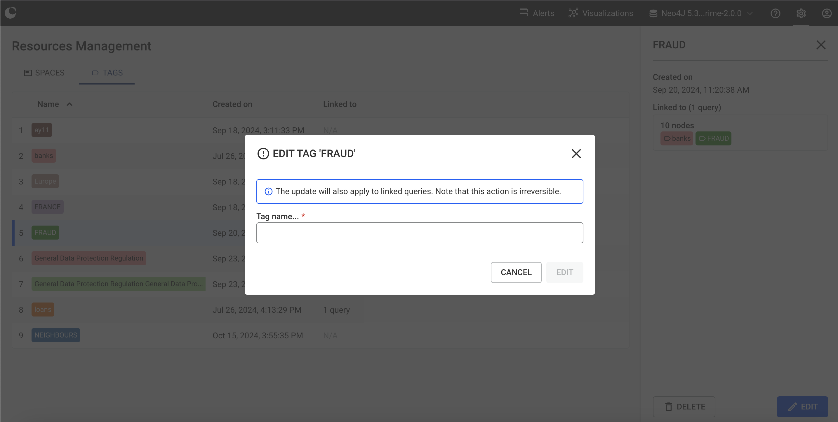View query tags